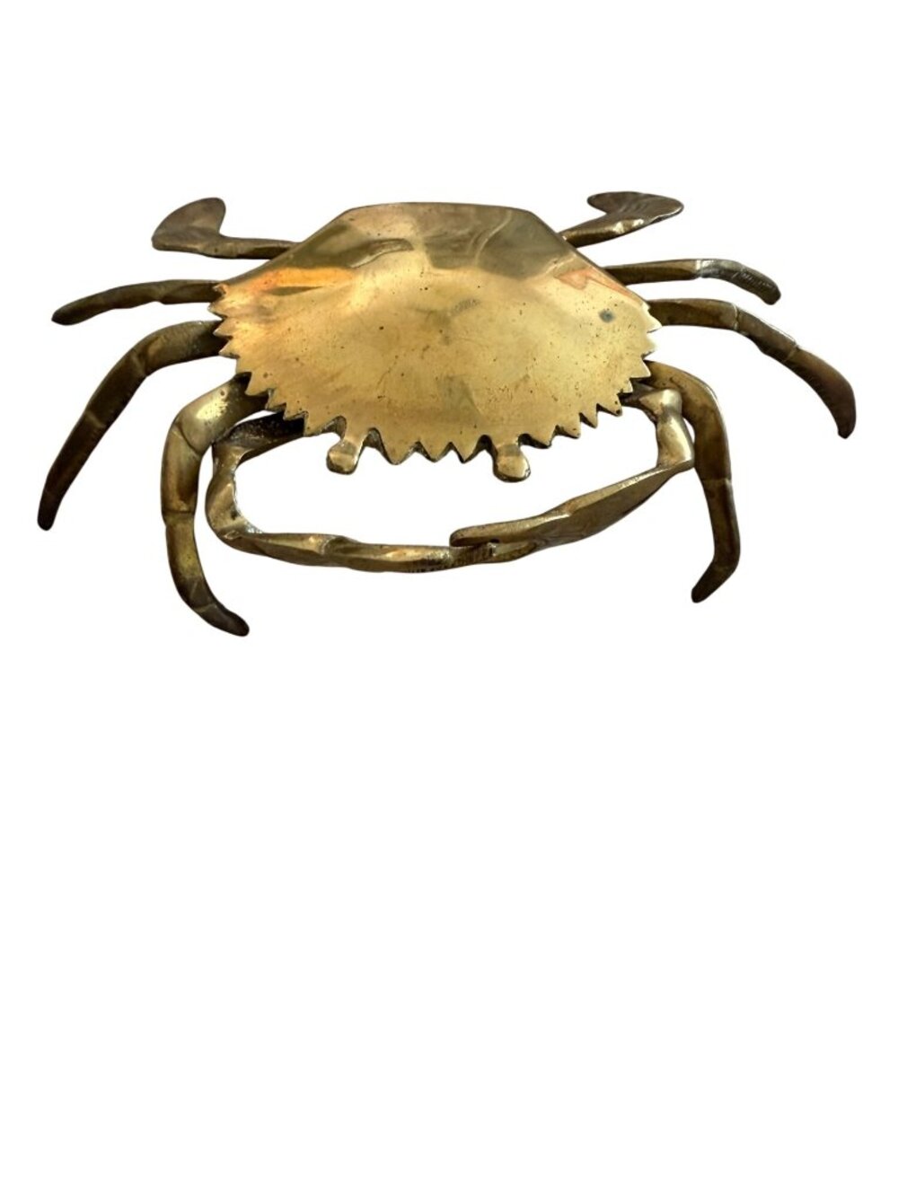 Vintage Multi-functional Decorative Hinged Brass Crab Ashtray/Trinket Dish MCM